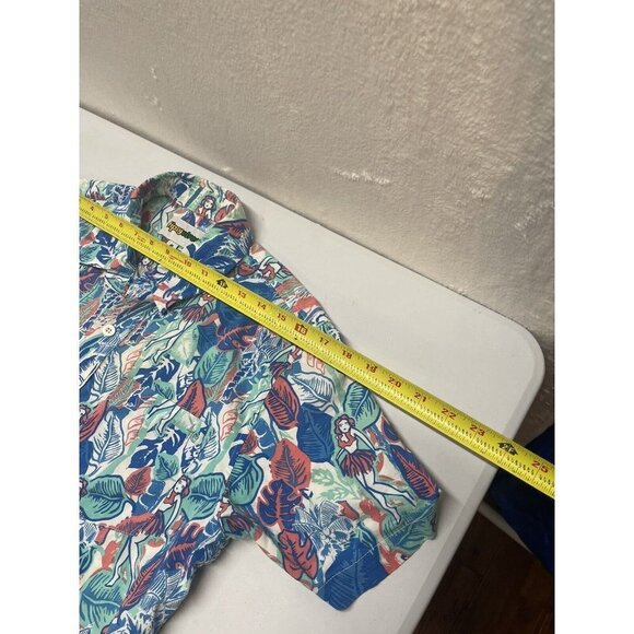 tipsyelves Men's Short Sleeve Button Front Hula Girl Tropical Shirt Size Small - Picture 5 of 7